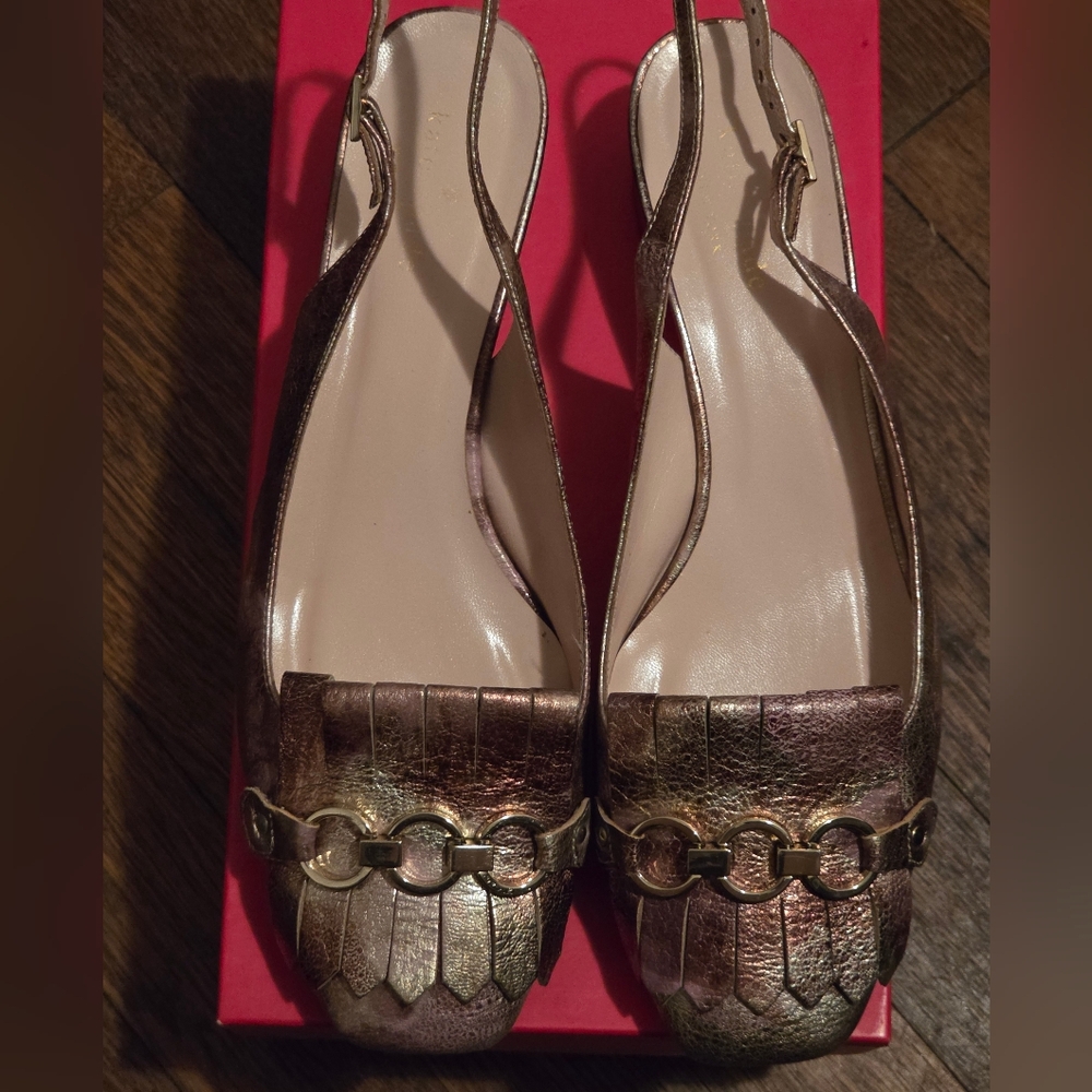 Kate Spade Bronze Slingback Heels